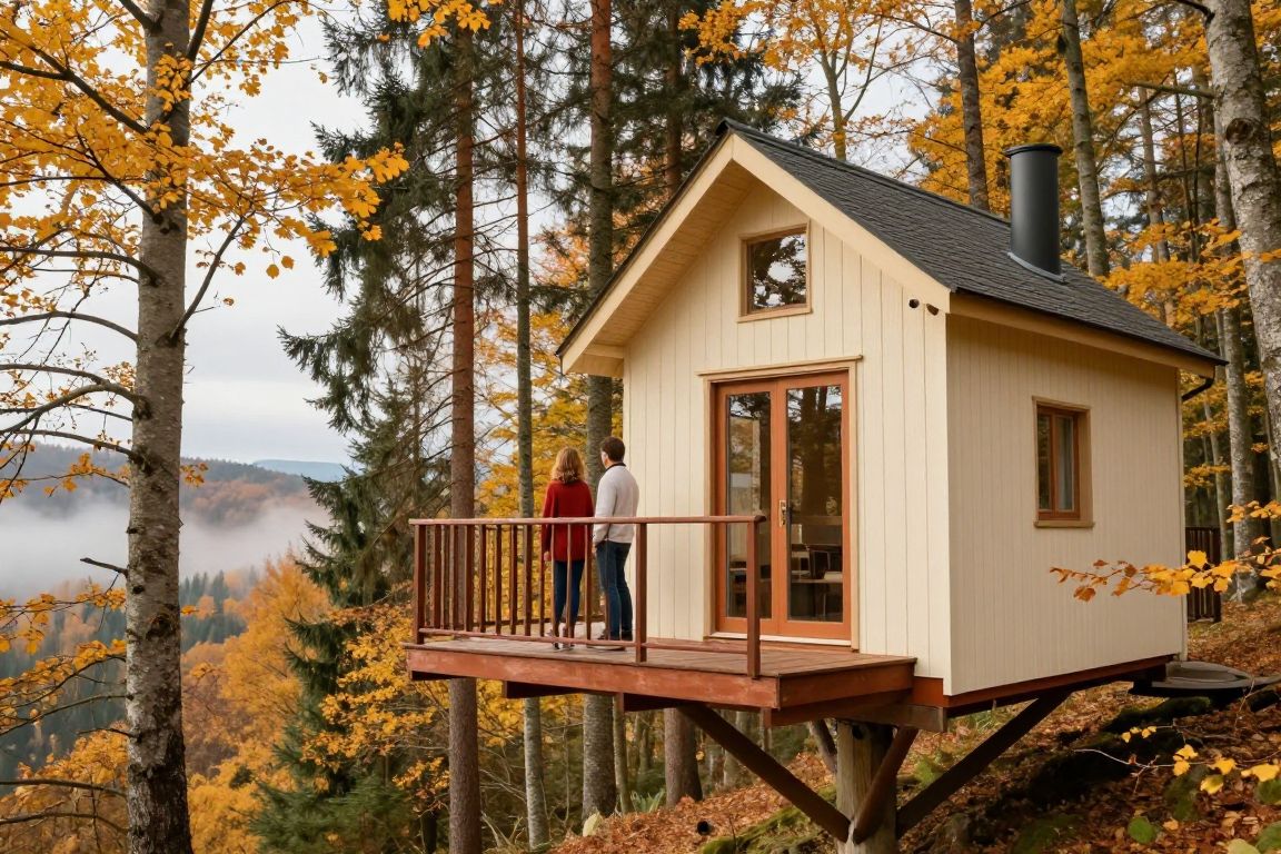 Cabane romantique dans les Vosges au cœur des couleurs d’automne