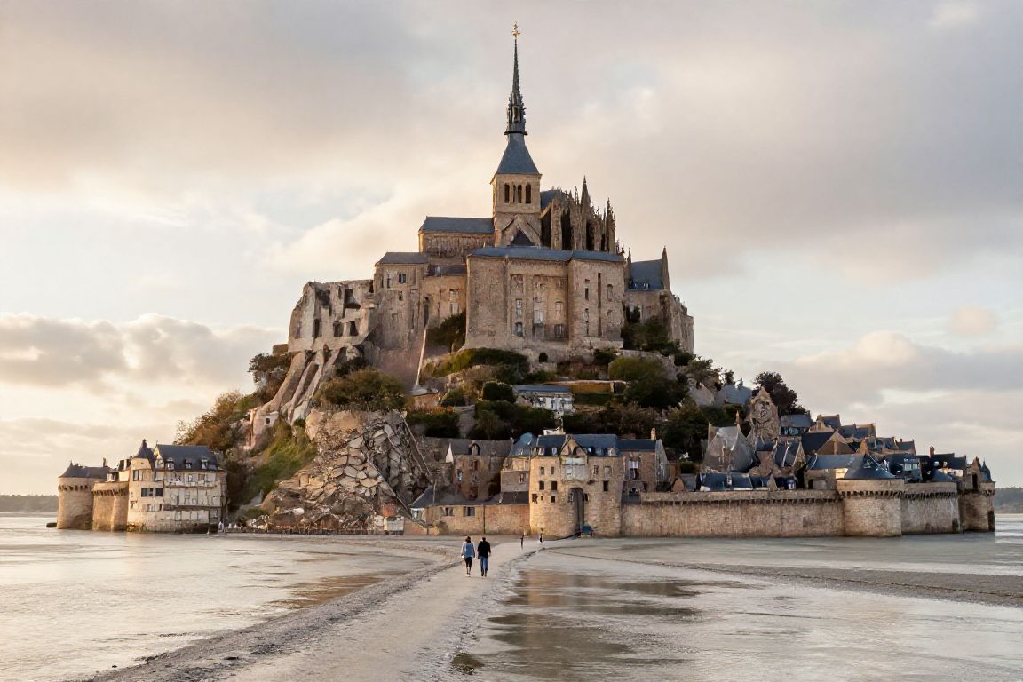 Demande en mariage voyage au Mont-Saint-Michel entre baie et remparts