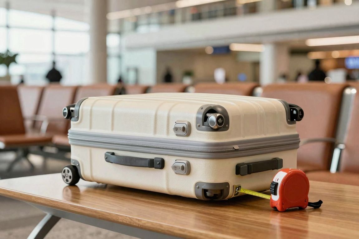 Mesure d’une valise cabine avec un mètre ruban avant le départ