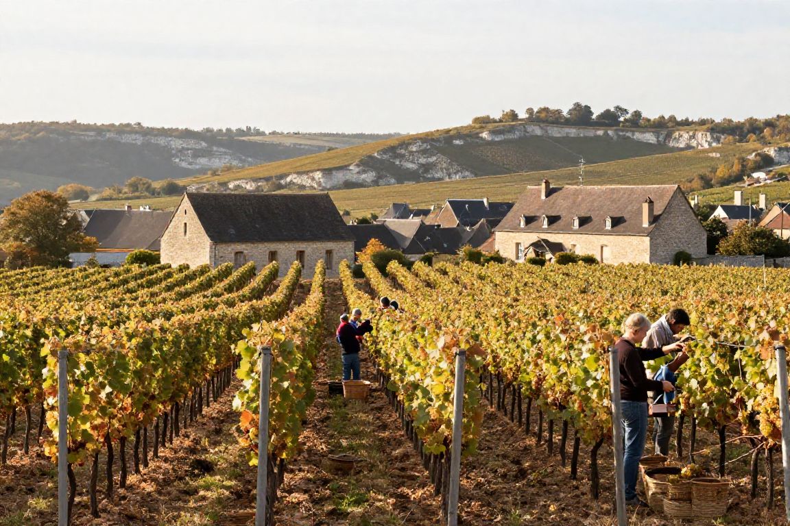 Vendanges manuelles dans les vignes de Champagne près d’Épernay