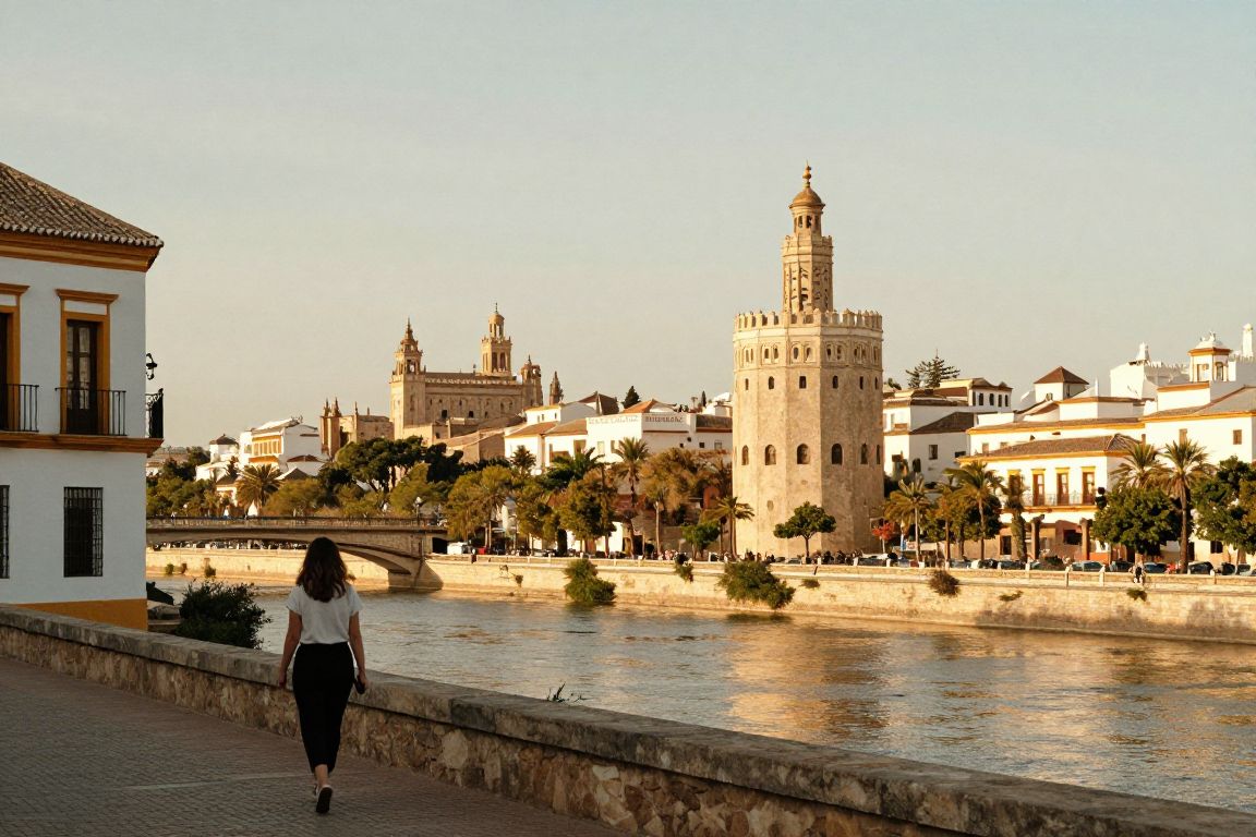 Vue sur Triana et le Guadalquivir depuis les quartiers où dormir à Séville